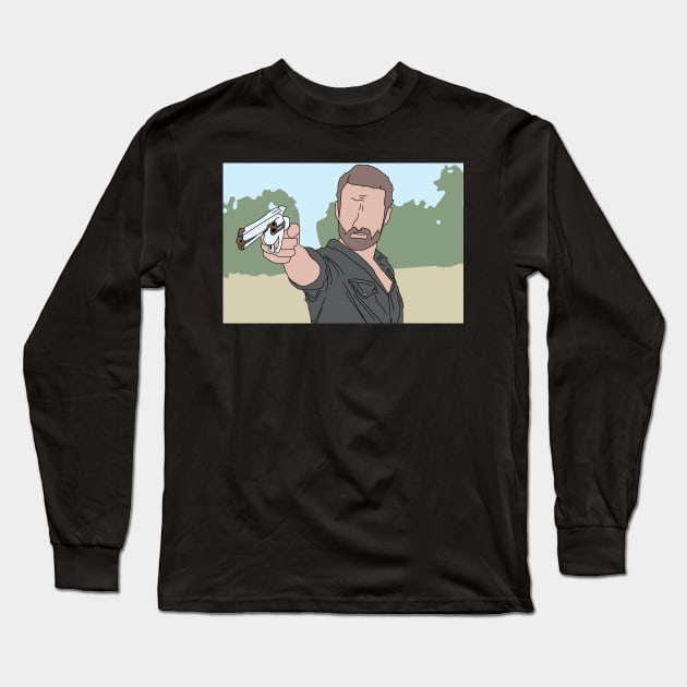 Rick Grimes Long Sleeve T-Shirt by DaniVan